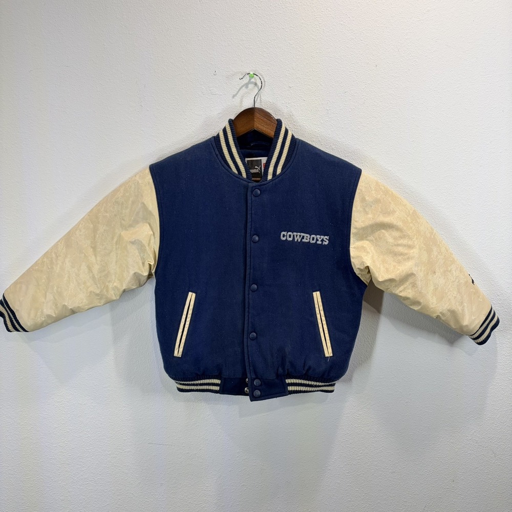 Vintage RARE Puma NFL Dallas Cowboys Varsity Jacket Size Youth Small (8)